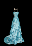 Pretty Ball Gown Sweetheart Blue Taffeta Long Quinceanera Dress Formal Gowns Vestido De 15 Anos Sweet 16 Dress HZ1214