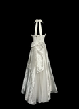 Vintage Bridal Gown 1960s Ball Gown Halter White Sleeveless Lace Long Wedding Dresses Elegant Bridal Gowns HZ1214