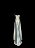 Vintage A line Strapless Sleeveless Light Sky Blue Satin Petite Mother Of Bride Dress Party Gown Floor Length For Summer Women Wedding HZ1214