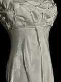 Vintage Mermaid Spaghetti Straps White Satin Long Prom Dresses Party Dress Birthday Outfits Graduation Dresses HZ1214