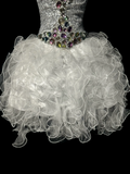 Pretty Ball Gown Sweetheart White Tulle Mini Short Formal 8th Grade Homecoming Dresses Summer Middle School Hoco Dress Birthday Outfits HZ1214