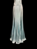 Vintage Mermaid Sweetheart Light Sky Blue Satin Long Prom Dresses Party Dress 20th Birthday Outfits Graduation Dresses HZ1214