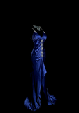 Vintage High Low Spaghetti Straps Royal Blue Satin Long Prom Dresses Party Dress 20th Birthday Outfits Graduation Dresses HZ1214