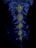 Vintage High Low Spaghetti Straps Royal Blue Satin Long Prom Dresses Party Dress 20th Birthday Outfits Graduation Dresses HZ1214