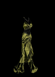 Niulatu Mermaid Halter Olive Green 1950s Retro Classy Satin Long Prom Dresses Party Dress 21st Birthday Outfits Graduation Dresses HZ1214
