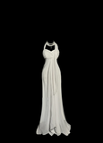 Niulatu Bridal Dress Sheath Halter Chiffon White Long Wedding Dress Simple Wedding Dresses Modest Wedding Gowns HZ1214