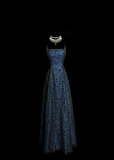 Niulatu A Line Spaghetti Straps 1950s Retro Classy Lace Navy Blue Prom Dresses Party Dress 21st Birthday Outfits Graduation Dresses HZ1214