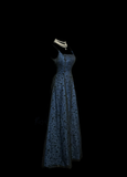 Niulatu A Line Spaghetti Straps 1950s Retro Classy Lace Navy Blue Prom Dresses Party Dress 21st Birthday Outfits Graduation Dresses HZ1214