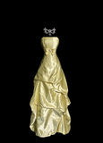 Niulatu Ball Gown Strapless Yellow Satin 90s Long Prom Dresses Party Dress 30th Birthday Outfits Graduation Dresses HZ1214