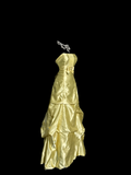 Niulatu Ball Gown Strapless Yellow Satin 90s Long Prom Dresses Party Dress 30th Birthday Outfits Graduation Dresses HZ1214
