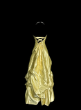 Niulatu Ball Gown Strapless Yellow Satin 90s Long Prom Dresses Party Dress 30th Birthday Outfits Graduation Dresses HZ1214