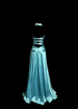 Niulatu A line Halter Blue 1950s Retro Classy Satin Long Prom Dresses Party Dress 21st Birthday Outfits Graduation Dresses HZ1214