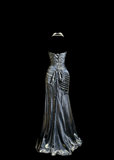 Niulatu Mermaid Strapless Gray Satin 90s Long Prom Dresses Party Dress 30th Birthday Outfits Graduation Dresses HZ1214