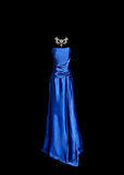 Classy Mermaid Royal Blue Satin Maxi Dress Evening Dress Long Prom Dresses HZ1214