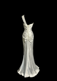 Niulatu Mermaid One Shoulder Satin 90s Long Prom Dresses Party Dress 30th Birthday Outfits Graduation Dresses HZ1214