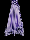 Elegant A line One Shoulder Grape Satin Long Prom Dresses Party Dress 21st Birthday Outfits Graduation Dresses HZ1121