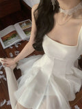 Pretty A line Square White Summer 16th Birthday Dresses For Teens Hoco Dress Mini 18th Birthday Outfit Cocktail Dresses For Women HZ1214
