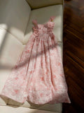 Elegant A line Square Pink Lace Sleeveless Chiffon Long Evening Party Gowns Evening Formal Dresses Prom Dress HZ1214