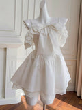 Pretty A line Spaghetti Straps White Summer 16th Birthday Dresses For Teens Hoco Dress Mini 18th Birthday Outfit Cocktail Dresses For Women HZ1214