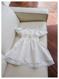 Pretty A line Spaghetti Straps White Summer 16th Birthday Dresses For Teens Hoco Dress Mini 18th Birthday Outfit Cocktail Dresses For Women HZ1214