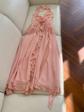 Elegant A line Blush Pink Sleeveless Chiffon Long Evening Party Gowns Evening Formal Dresses Prom Dress HZ1214