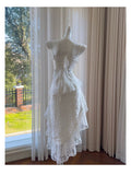 Pretty High Low Spaghetti Straps Lace Summer 16th Birthday Dresses For Teens Hoco Dress 18th Birthday Outfit Cocktail Dresses For Women HZ1214
