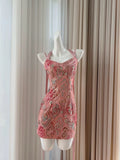 Pretty Sheath Spaghetti Straps Pink Sequin Summer 16th Birthday Dresses For Teens Hoco Dress Mini 18th Birthday Outfit Cocktail Dresses For Women HZ1214
