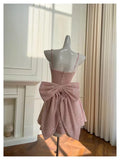 Pretty Ball Gown Square Neck Pink Sequin Summer 16th Birthday Dresses For Teens Hoco Dress Mini 18th Birthday Outfit Cocktail Dresses For Women HZ1214