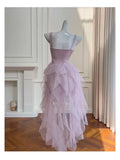 Pretty High Low Sweetheart Sleeveless Tulle Lilac Summer 16th Birthday Dresses For Teens Hoco Dress 18th Birthday Outfit Cocktail Dresses For Women HZ1214