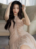 Pretty Sheath High Neck Champagne Summer 16th Birthday Dresses For Teens Hoco Dress Mini 18th Birthday Outfit Cocktail Dresses For Women HZ1214