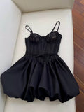 Trendy Ball Gown Spaghetti Straps Black Lace Formal Short 8th Grade Homecoming Dress Summer Middle School Hoco Dresses Birthday Outfits HZ1214