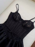 Trendy Ball Gown Spaghetti Straps Black Lace Formal Short 8th Grade Homecoming Dress Summer Middle School Hoco Dresses Birthday Outfits HZ1214