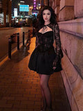 Trendy Ball Gown Spaghetti Straps Black Lace Formal Short 8th Grade Homecoming Dress Summer Middle School Hoco Dresses Birthday Outfits HZ1214
