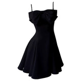 Trendy A line Spaghetti Straps White Satin Formal Short 8th Grade Homecoming Dress Summer Middle School Hoco Dresses Birthday Outfits HZ1214