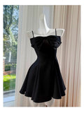 Trendy A line Spaghetti Straps White Satin Formal Short 8th Grade Homecoming Dress Summer Middle School Hoco Dresses Birthday Outfits HZ1214