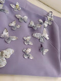 Cute A line Spaghetti Straps Lilac Satin 8th Graduation Dresses Homecoming Dress Summer Middle School Formal Baddie Hoco Dresses Cocktail Dress HZ1214