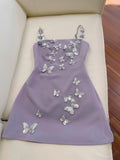 Cute A line Spaghetti Straps Lilac Satin 8th Graduation Dresses Homecoming Dress Summer Middle School Formal Baddie Hoco Dresses Cocktail Dress HZ1214