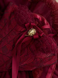 Cute Ball Gown Spaghetti Straps Burgundy Lace 8th Graduation Dresses Homecoming Dress Summer Middle School Formal Baddie Hoco Dresses Cocktail Dress HZ1214