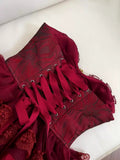 Cute Ball Gown Spaghetti Straps Burgundy Lace 8th Graduation Dresses Homecoming Dress Summer Middle School Formal Baddie Hoco Dresses Cocktail Dress HZ1214