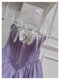 Trendy Ball Gown Sweetheart Lilac Satin Sleeveless Formal Short 8th Grade Homecoming Dress Summer Middle School Hoco Dresses Cocktail Dress Birthday Outfits HZ1214