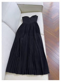Elegant A line Spaghetti Straps Black Chiffon Sleeveless Long Evening Party Gowns Evening Formal Dresses Prom Dress HZ1214