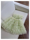 Trendy Ball Gown Spaghetti Straps Mint Green Sleeveless Formal Short 8th Grade Homecoming Dress Summer Middle School Hoco Dresses Cocktail Dress Birthday Outfits HZ1214