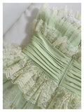 Trendy Ball Gown Spaghetti Straps Mint Green Sleeveless Formal Short 8th Grade Homecoming Dress Summer Middle School Hoco Dresses Cocktail Dress Birthday Outfits HZ1214