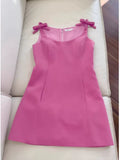 Trendy A Line Square Neck Pink Satin Formal Short 8th Grade Homecoming Dress Summer Middle School Hoco Dresses Birthday Outfits HZ1214