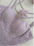 Trendy A line Spaghetti Straps Lilac Lace Sleeveless Formal Short 8th Grade Homecoming Dress Summer Middle School Hoco Dresses Cocktail Dress Birthday Outfits HZ1214