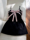 Trendy A line Spaghetti Straps Little Black Dress Formal Short 8th Grade Homecoming Dress Summer Middle School Hoco Dresses Cocktail Dress Birthday Outfits HZ1214