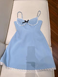 Trendy A line Spaghetti Straps Blue Formal Short 8th Grade Homecoming Dress Summer Middle School Hoco Dresses Cocktail Dress Birthday Outfits HZ1214
