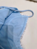 Trendy A line Spaghetti Straps Blue Formal Short 8th Grade Homecoming Dress Summer Middle School Hoco Dresses Cocktail Dress Birthday Outfits HZ1214