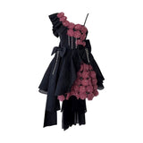 Cute Ball Gown Straps Lace Flowers Short Summer 18th Birthday Dresses Hoco Dress Mini 21st Birthday Outfit Cocktail Dresses HZ1214