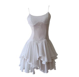 Trendy A line Spaghetti Straps White Lace Short 8th Grade Homecoming Dress Summer Middle School Hoco Dresses Cocktail Dress Birthday Outfits HZ1214